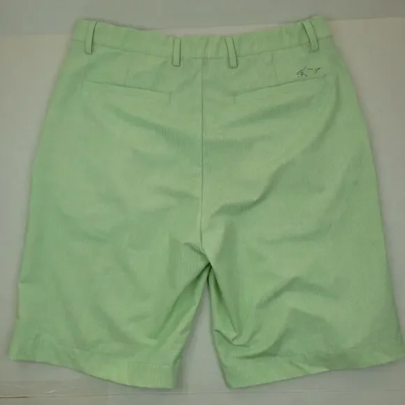 Greg Norman Golf Shorts Light Green Pinstripe Performance Mens Sze 34 Inseam 10" - Picture 5 of 6